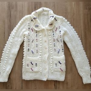 Vintage embroidered knit cardigan